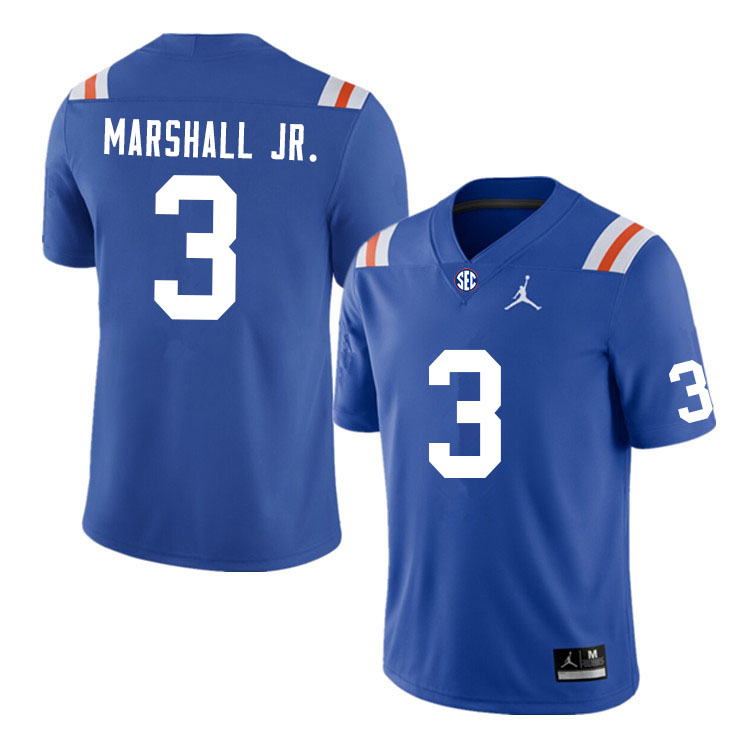 Men #3 Jason Marshall Jr. Florida Gators College Football Jerseys Sale-Throwback